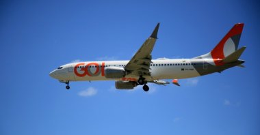 A Boeing 737 MAX 8, PR-MXD aircraft from Brazilian airline GOL Linhas Aereas during an approach to land on the runway of Salvador International Airport, Bahia, Brazil, Jan. 17, 2021. (Shutterstock)