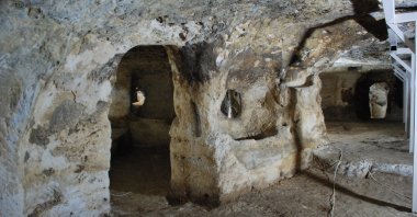 An interior view from the underground city in Midyat, Mardin, southeastern Turkey, Apr. 18, 2022. (AA)