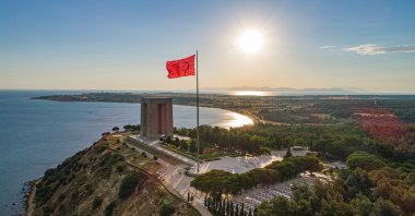 The sun shines upon the Çanakkale Martyrs Memorial, in Çanakkale, Turkey. (Shutterstock Photo)