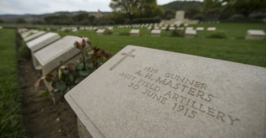 A view of Anzac Cove cemetery, on the site of the World War I landing of the Anzacs in Çanakkale, Turkey, a day ahead of the 106th anniversary of the Gallipoli Campaign, April 24, 2021. (AP Photo)