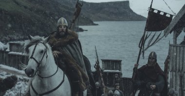 This image released by Focus Features shows Ethan Hawke in a scene from "The Northman," April 18, 2022. (AP Photo)