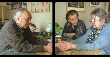 Dario Argento (L-R) as the father, Kylian Dheret as the grandson, Alex Lutz as the son and Francoise Lebrun as the mother in &quot;Vortex.&quot; (DPA)