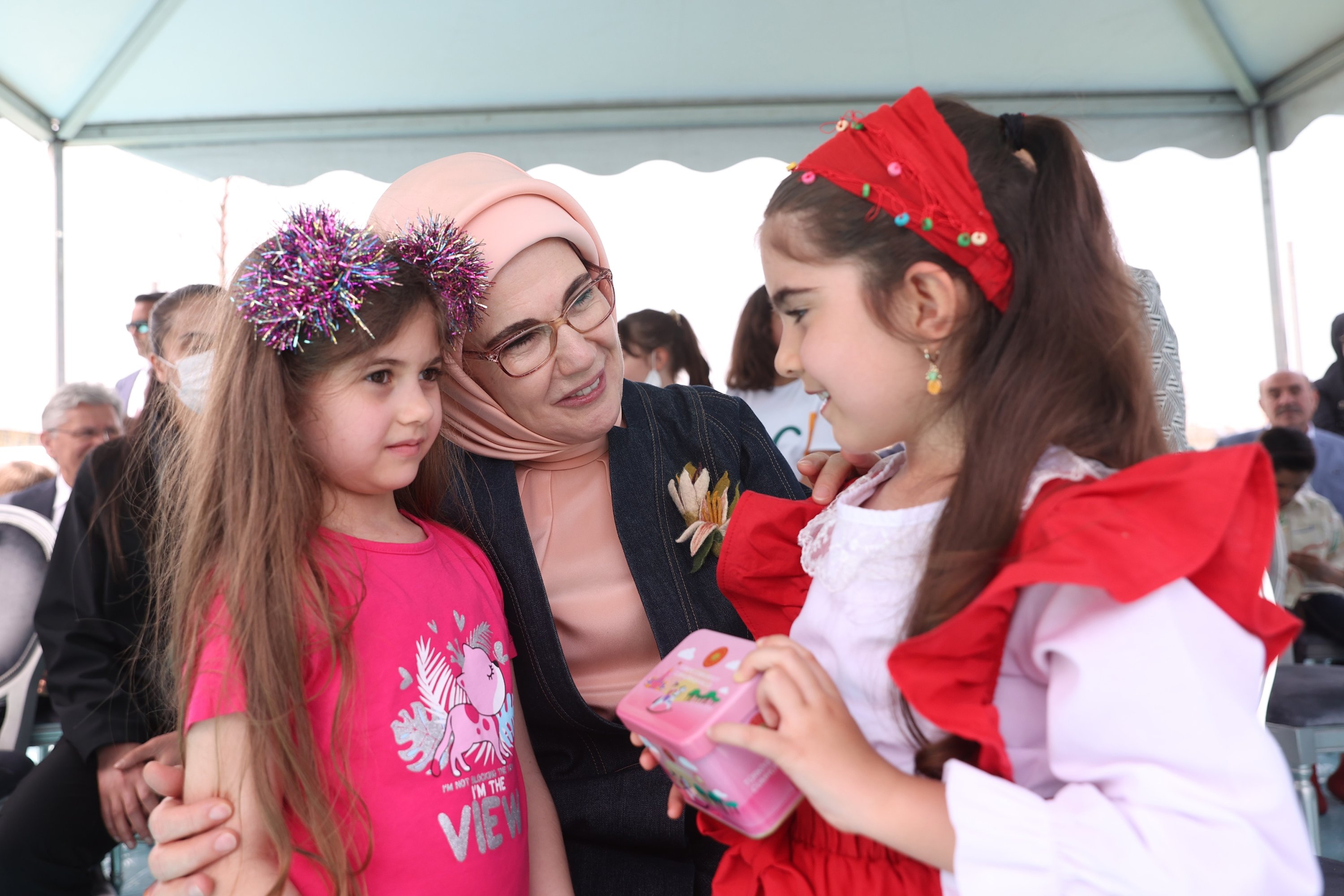 Emine Erdoğan at TRT 23 April Children's Festival, Başakşehir, Istanbul, Turkey, April 23, 2022. (AA Photo)