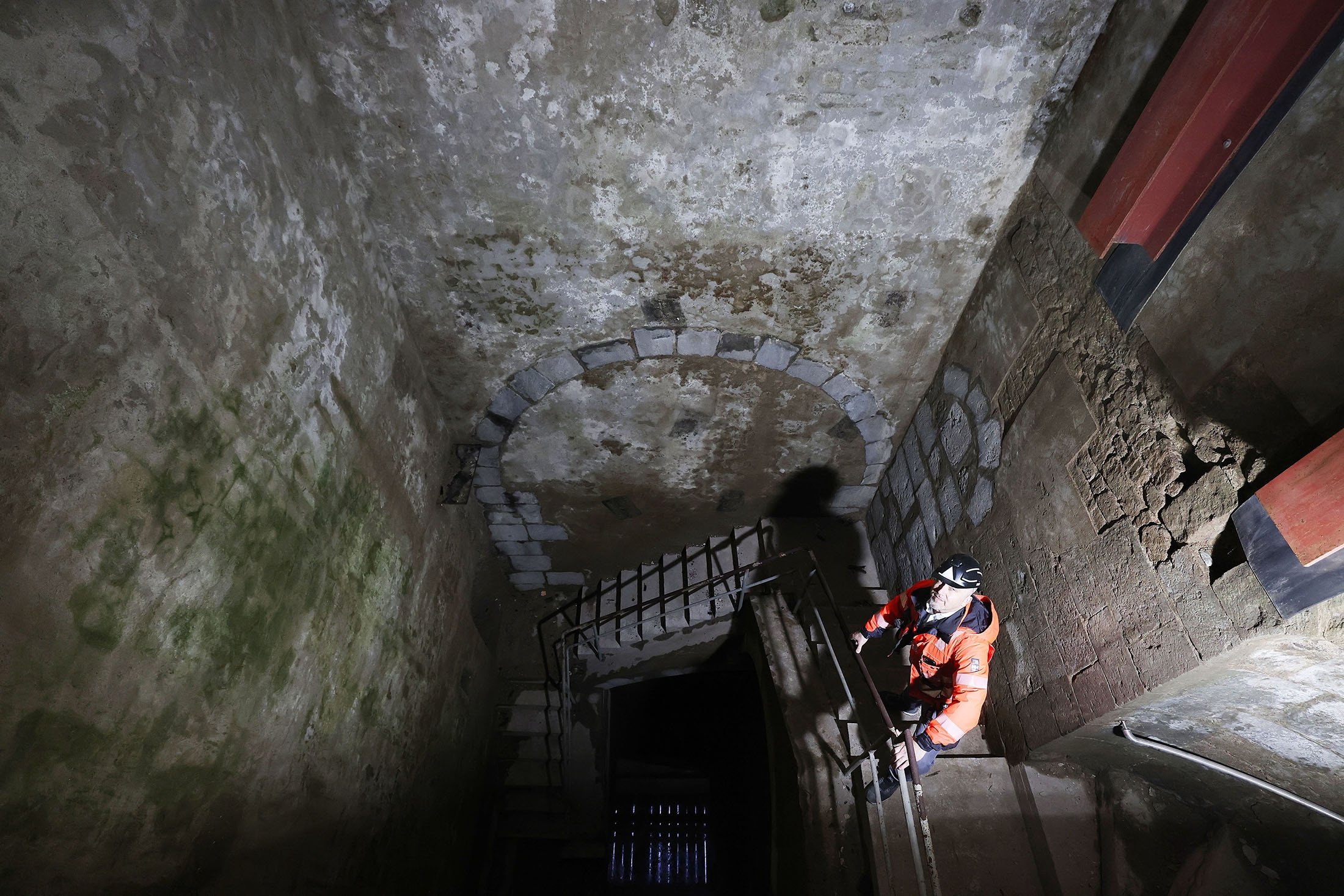 The ceremonial bath area of the medieval Jewish community is among the sites in a planned subterranean Jewish Museum, in Cologne, Germany. (dpa Photo)