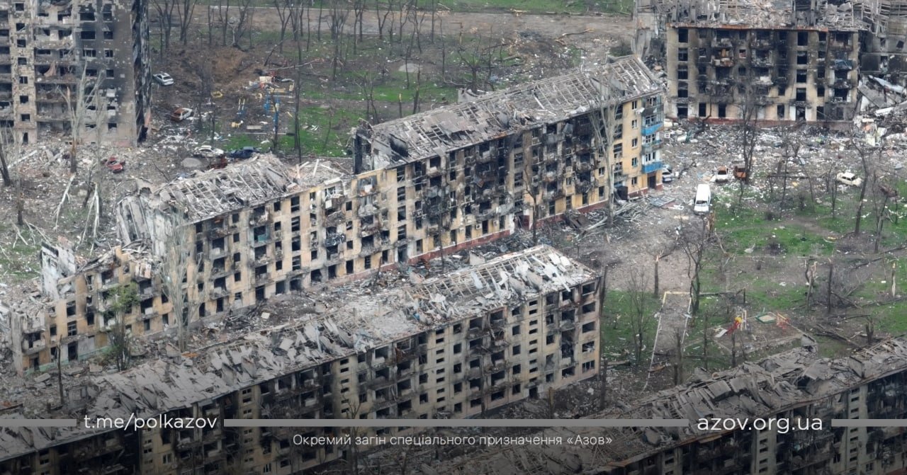 An aerial view shows damaged buildings, amid Russia&#039;s ongoing invasion of Ukraine, in Mariupol, Ukraine in this handout picture taken with a drone released April 24, 2022. (REUTERS)