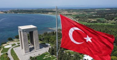 An aerial view of the memorial for fallen Turkish soldiers, in Çanakkale, western Turkey, April 23, 2022. (AA Photo)