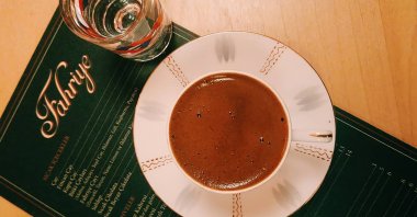 Turkish coffee and the menu at the Fahriye cafe in the Moda district, Istanbul, Turkey. (From Instagram / @fahriyecafe)