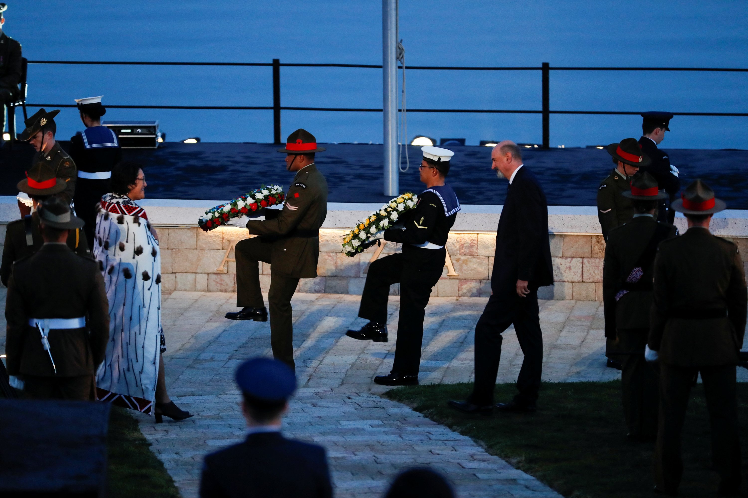 Australian and New Zealand soldiers attend the dawn service, in Çanakkale, western Turkey, April 25, 2022. (Reuters Photo)