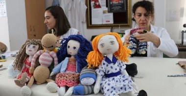 Women at the Adana Advanced Technical School make toys from waste, in Adana, Turkey, April 24, 2022. (AA Photo)