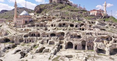 Kayaşehir, a historical rock-carved hillside settlement in Nevşehir, will welcome tourists from the first week of May, Cappadocia, Turkey, April 25, 2022. (AA Photo)