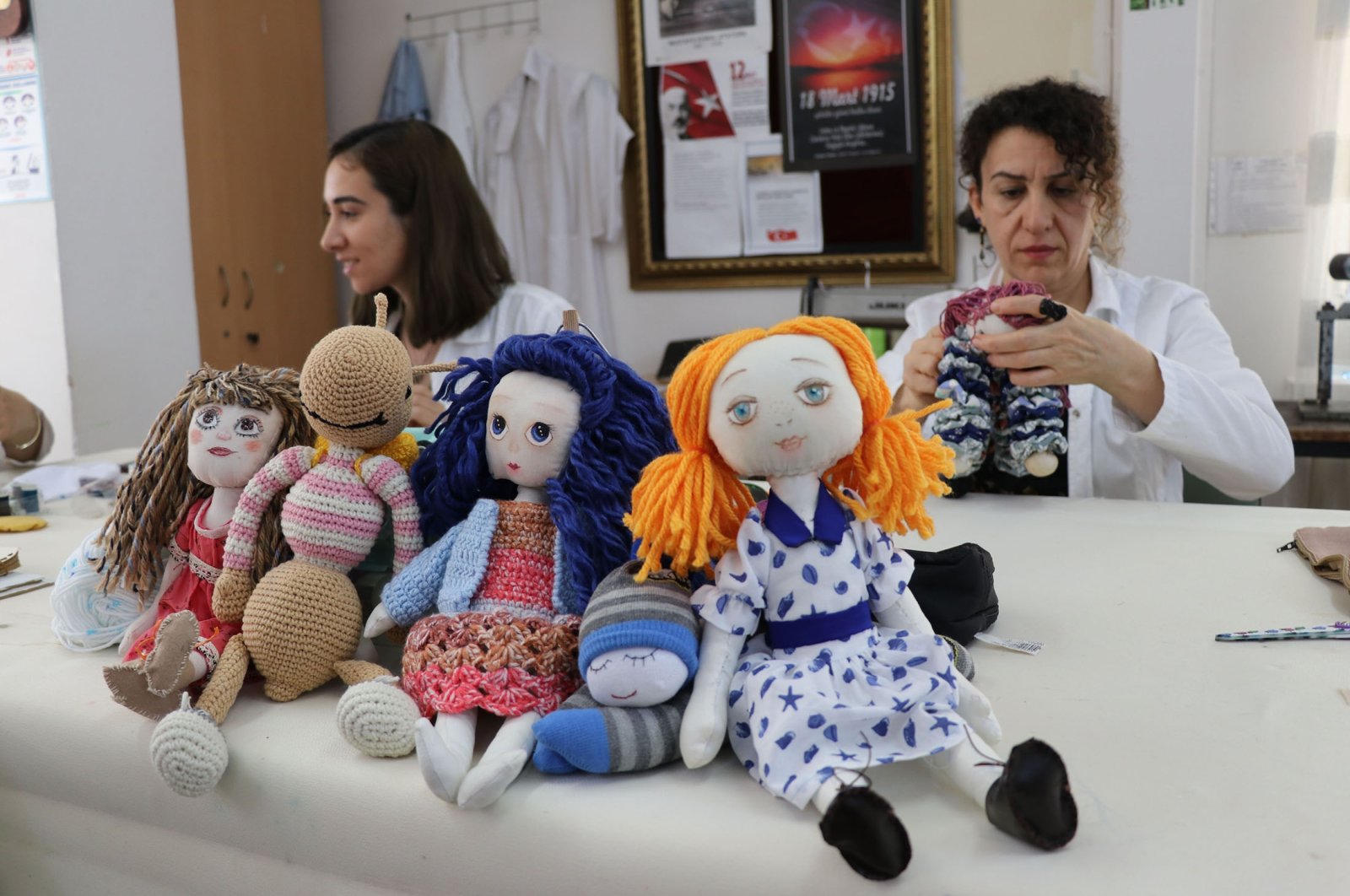 Women at the Adana Advanced Technical School make toys from waste, in Adana, Turkey, April 24, 2022. (AA Photo)