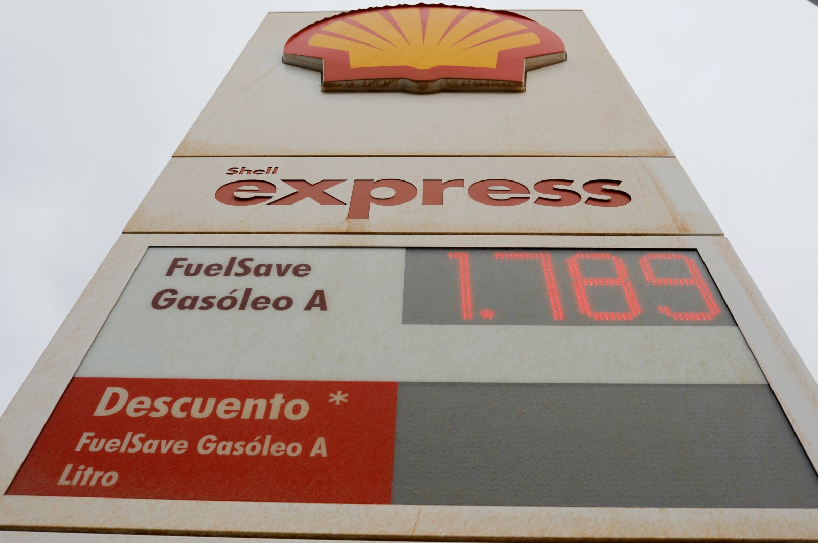Fuel prices are seen at a Shell Express petrol station in Ronda, Spain, March 28, 2022. (Reuters Photo)