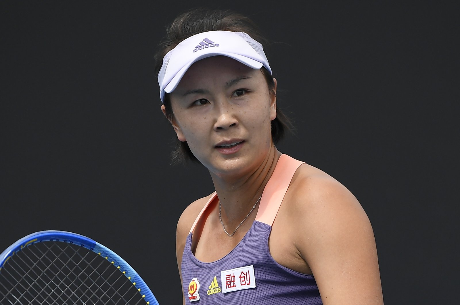 China&#039;s Peng Shuai reacts during an Australian Open singles match, Melbourne, Australia, Jan. 21, 2020. (AP Photo)