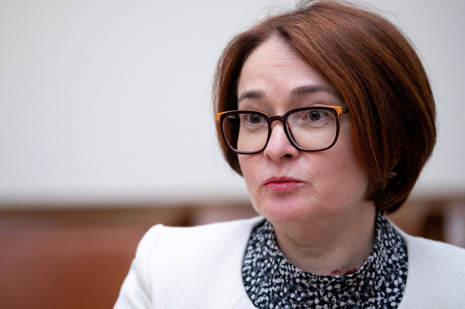 Governor of Russia&#039;s central bank Elvira Nabiullina speaks during an interview in Moscow, Russia, June 27, 2019. (Reuters Photo)