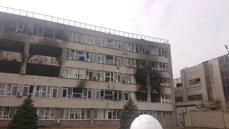 A view shows a damaged building at the Zaporizhzhia Nuclear Power Plant compound, Zaporizhzhia, Ukraine, March 17, 2022. (Reuters Photo)