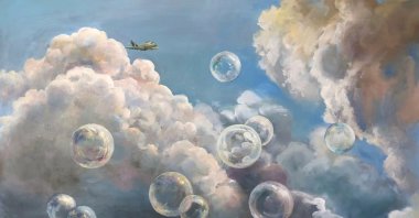 Alla Güner, "Close the sky," mixed technique, 105 by 78 centimeters, 2022. 