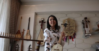 Professor Feyzan Göher has amassed a collection of 200 musical instruments from 30 countries in 22 years, Niğde,Turkey, April 26, 2022. (AA Photo)