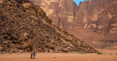 Wadi Rum, or the Valley of the Moon, 60 kilometers (37 miles) east of Aqaba, Jordan, April 25, 2022. (AA Photo)
