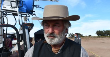 This handout image courtesy of Santa Fe County Sheriff's Office released Apr. 25, 2022 and part of the investigative files, shows actor Alec Baldwin being processed after the death of cinematographer Halyna Hutchins at the Bonanza Creek Ranch in Santa Fe, New Mexico, Oct. 21, 2022. (AFP Photo)