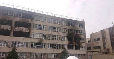 A view shows a damaged building at the Zaporizhzhia Nuclear Power Plant compound, Zaporizhzhia, Ukraine, March 17, 2022. (Reuters Photo)