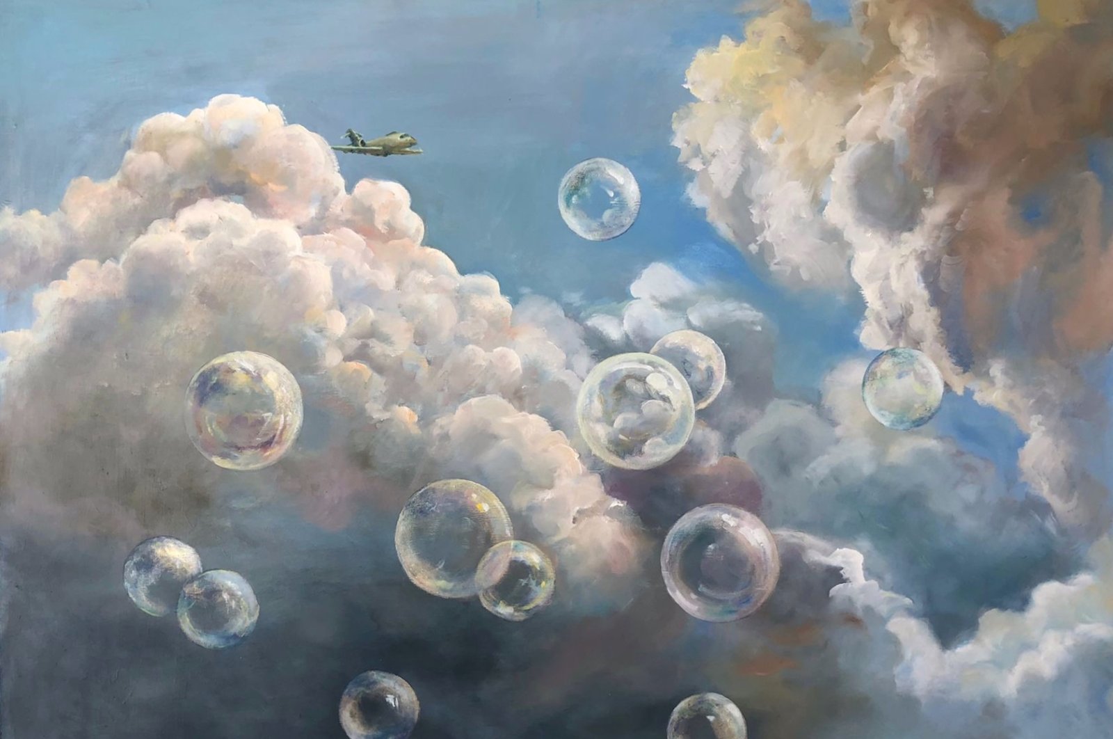 Alla Güner, "Close the sky," mixed technique, 105 by 78 centimeters, 2022. 