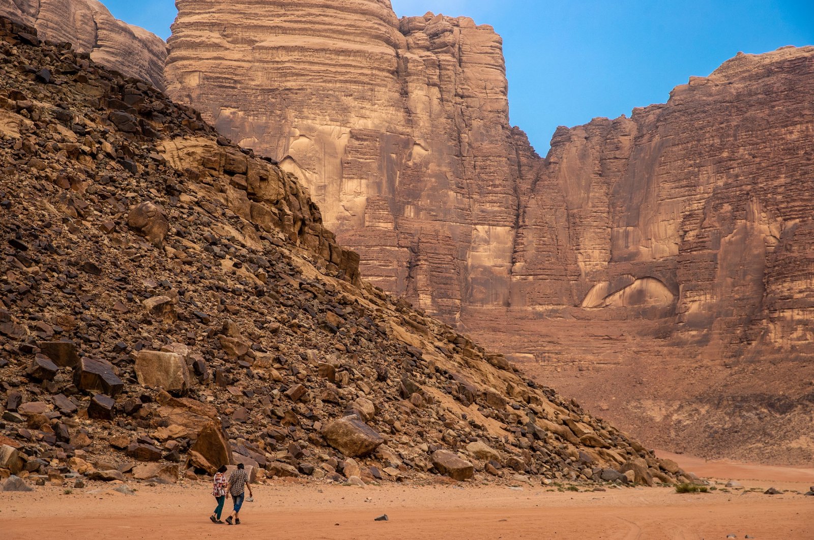 Wadi Rum, or the Valley of the Moon, 60 kilometers (37 miles) east of Aqaba, Jordan, April 25, 2022. (AA Photo)