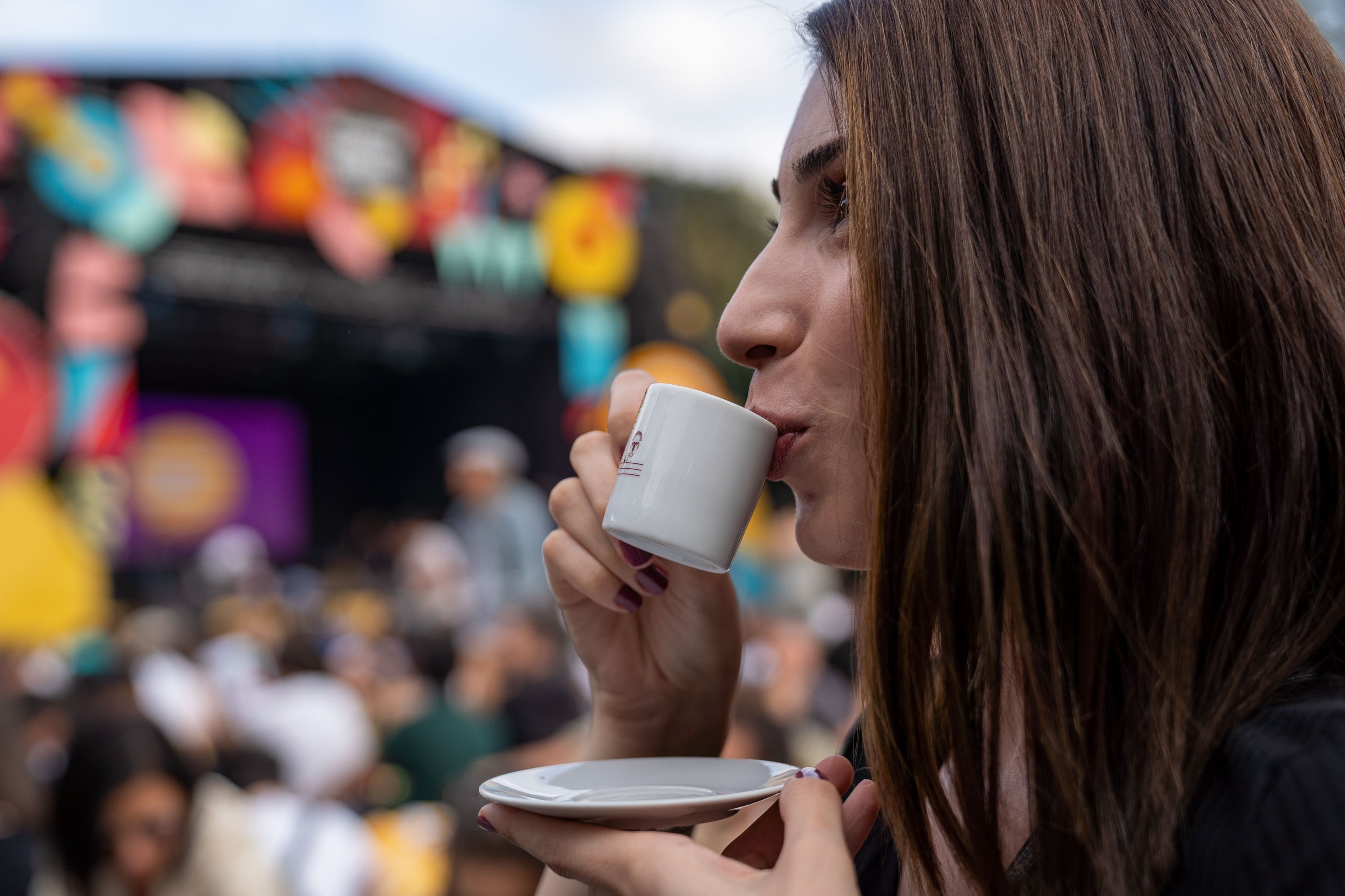 Coffee lovers are having fun at the festival, Sept. 29, 2019. (Photo courtesy of the organization)
