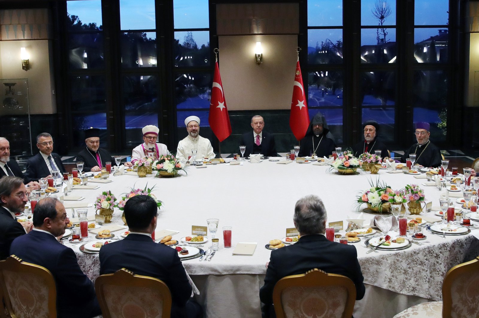 President Recep Tayyip Erdoğan hosts representatives of religious minority groups in the country for a fast-breaking dinner, or iftar, Ankara, Turkey, April 26, 2022. (AA)