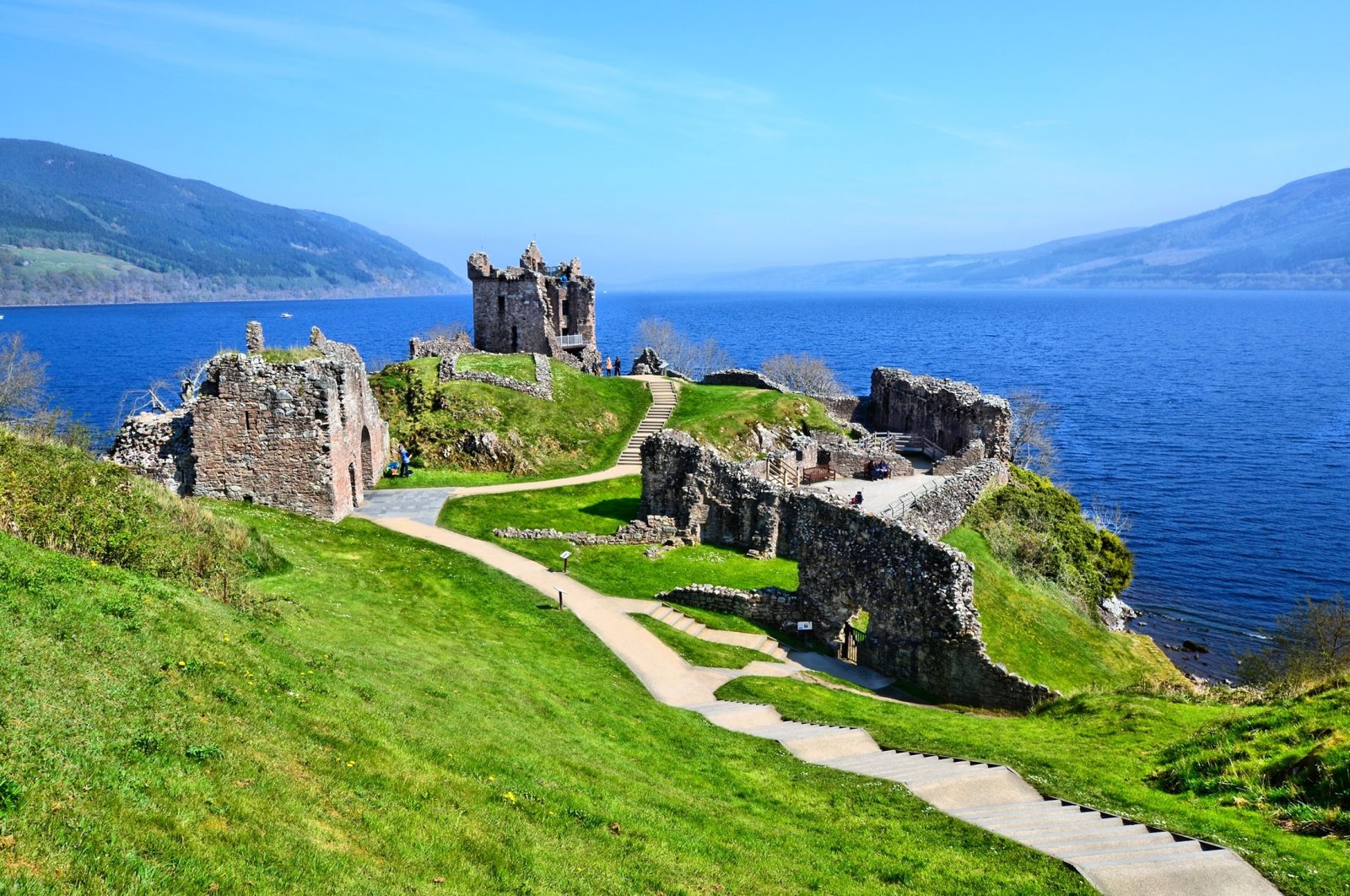 Ruins of Urquhart Castle along Loch Ness, Scotland. (Shutterstock Photo)