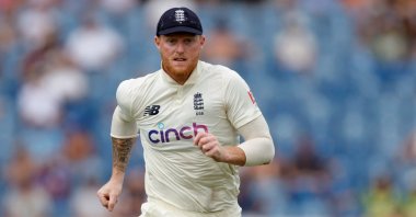 England's Ben Stokes in action against the West Indies, St George's, Grenada, March 25, 2022. (Reuters Photo)