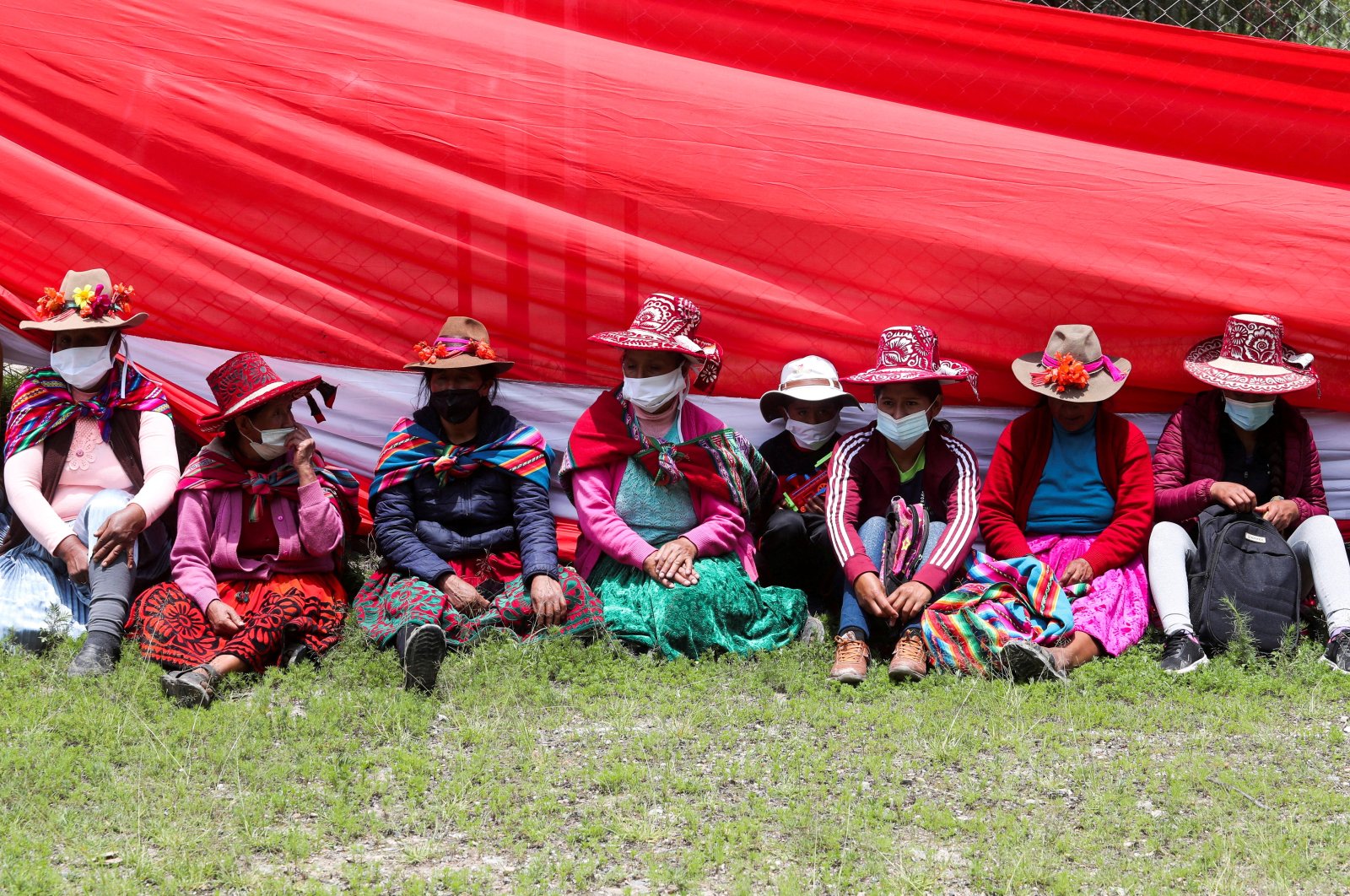People gather as community leaders rejected a government proposal to prevent future blockades affecting the Las Bambas copper mine, Sayhua, Peru, Jan. 17, 2022. (Reuters Photo)