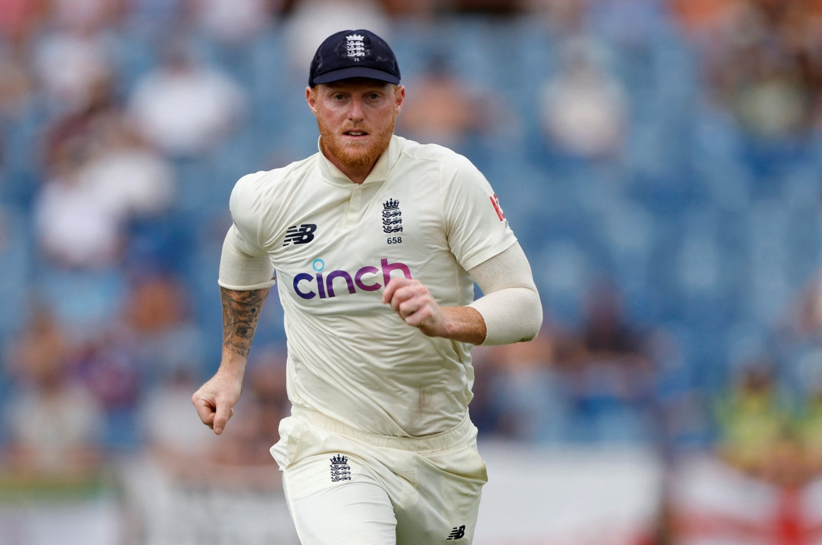England&#039;s Ben Stokes in action against the West Indies, St George&#039;s, Grenada, March 25, 2022. (Reuters Photo)