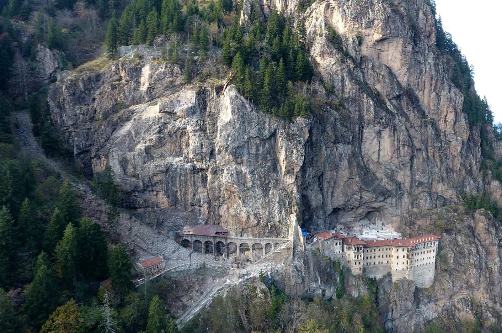 A view of Sümela Monastery in Trabzon, northern Turkey, April 29, 2022. (DHA PHOTO)
