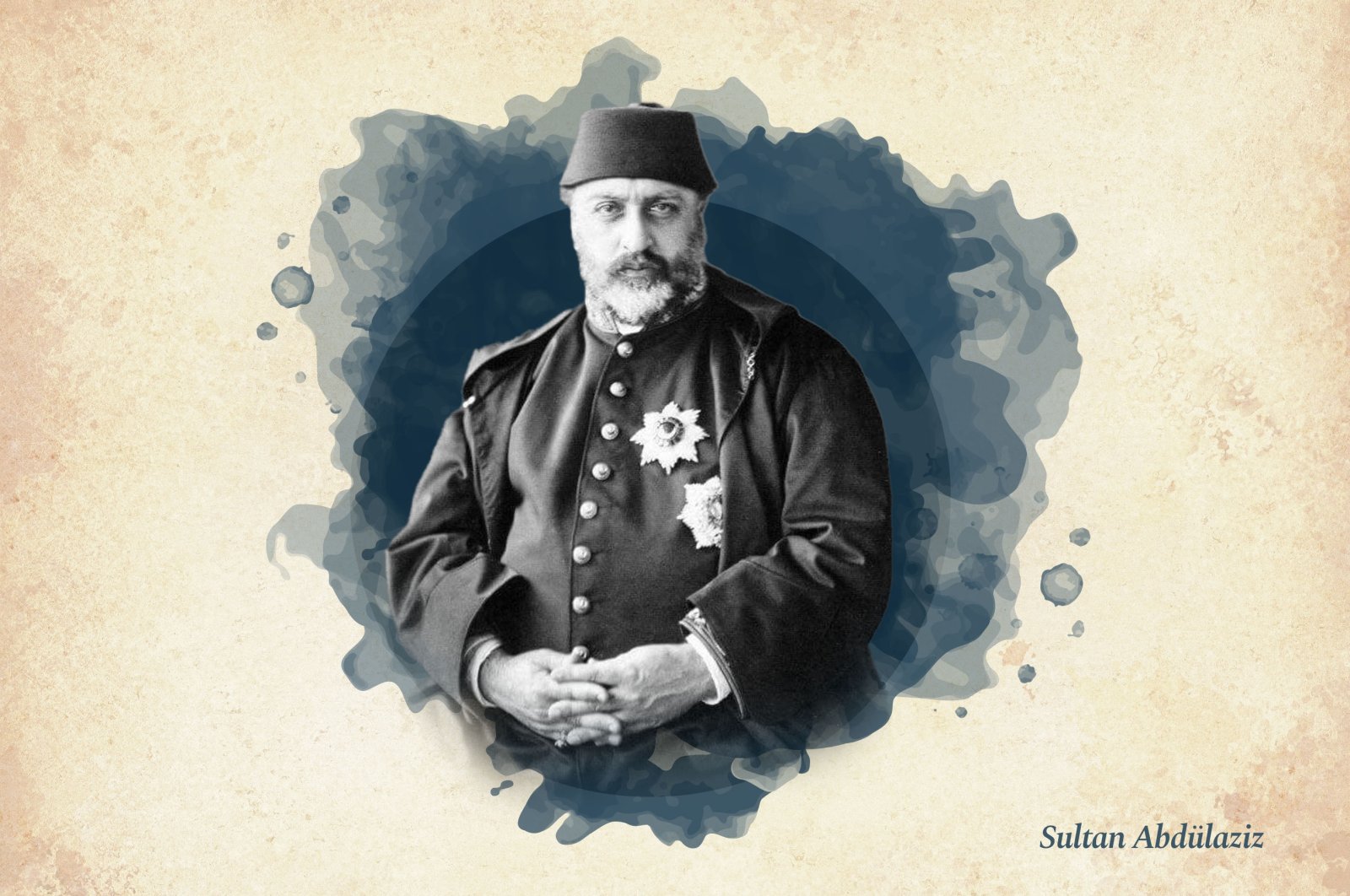 This photo shows Sultan Abdülaziz, the 32nd ruler of the Ottoman Empire. (Wikimedia / Edited by Büşra Öztürk)