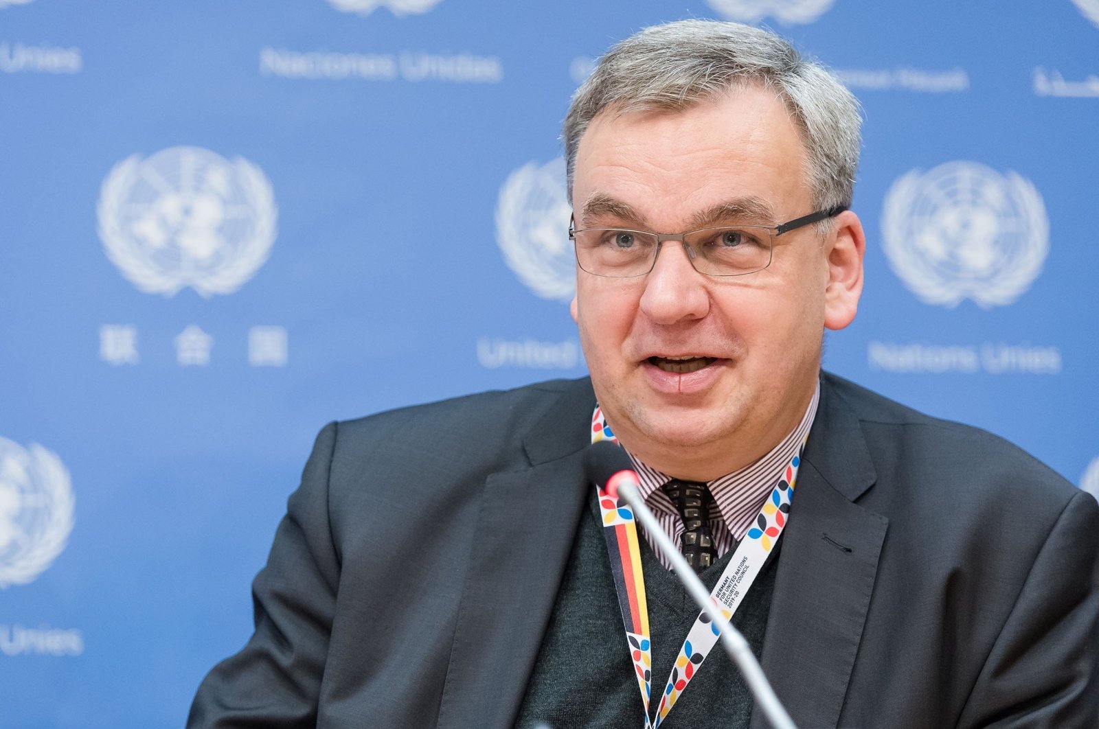 Jurgen Schulz, Germany&#039;s ambassador to Ankara, is seen at a press conference at the United Nations Headquarters in New York, U.S., March 6, 2017. (Getty Images)