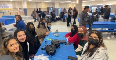 Students from Maine East High School in the U.S. state of Illinois are seen during the solidarity fasting event for the holy month of Ramadan, on April 28, 2022. (Photo: facebook.com/MaineEastHighSchool)