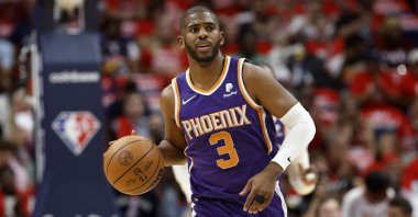 Suns' Chris Paul in action during an NBA game against the Pelicans, New Orleans, Louisiana, U.S., April 28, 2022.