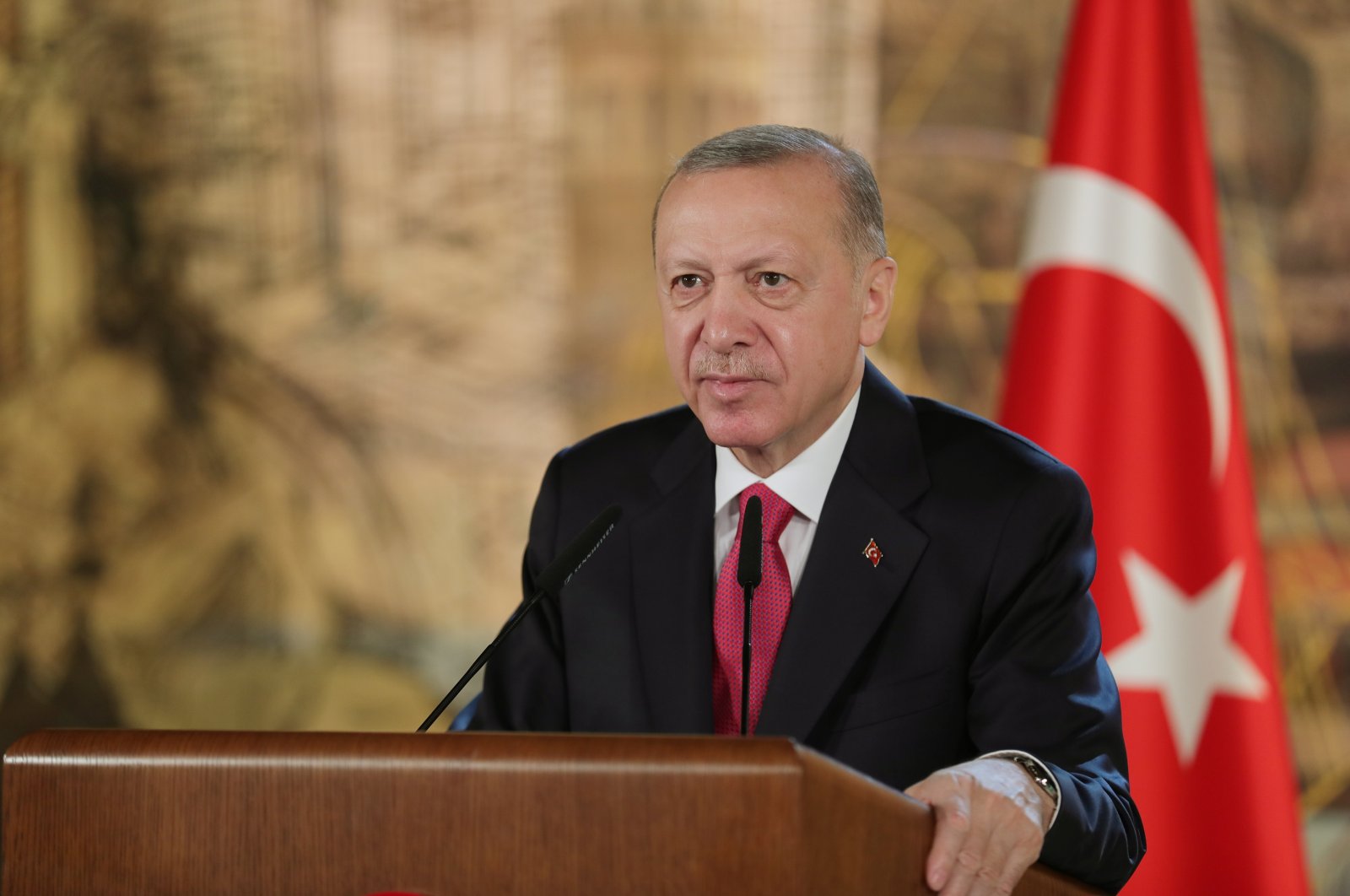 President Recep Tayyip Erdoğan speaks during an event, Istanbul, Turkey, April 30, 2022. (AA)