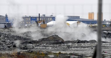 A view of the Hanhikivi 1 nuclear power plant construction site in Pyhajoki, Finland, Nov. 3, 2021. (AP Photo)