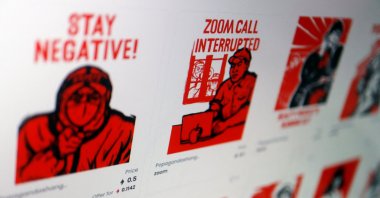 POPaganda, a non-fungible token (NFT) collection created by Malaysian artist Simon Fong depicting life under the COVID-19 lockdown in China's Shanghai, is seen on the website of NFT marketplace OpenSea, in this illustration picture taken April 29, 2022. (Reuters Photo)