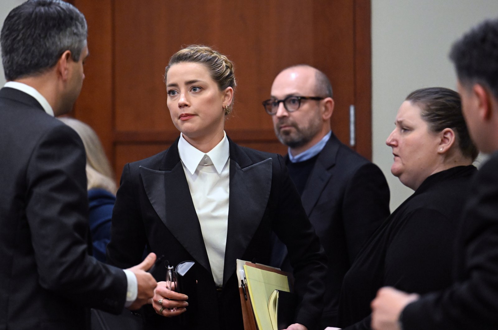 Actor Amber Heard in the courtroom at the Fairfax County Circuit Court in Fairfax, Va., Tuesday, May 3, 2022. (AP)