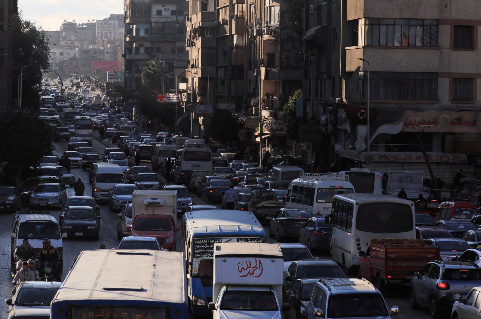 A general view of traffic jam after heavy rains in Cairo, Egypt, Jan. 26, 2022. (Reuters File Photo)