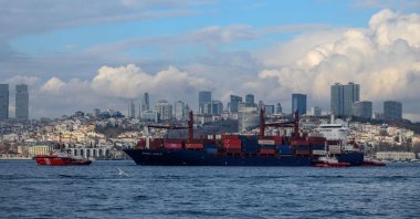A cargo vessel is seen in Istanbul, Turkey, Dec. 27, 2019. (AFP Photo)