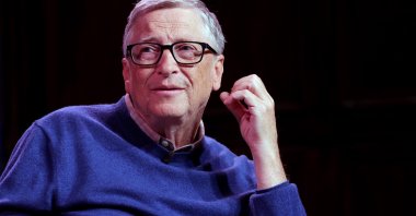Bill Gates discusses his new book &quot;How To Prevent The Next Pandemic&quot; onstage at 92Y in New York City, U.S., May 3, 2022. (AFP Photo)