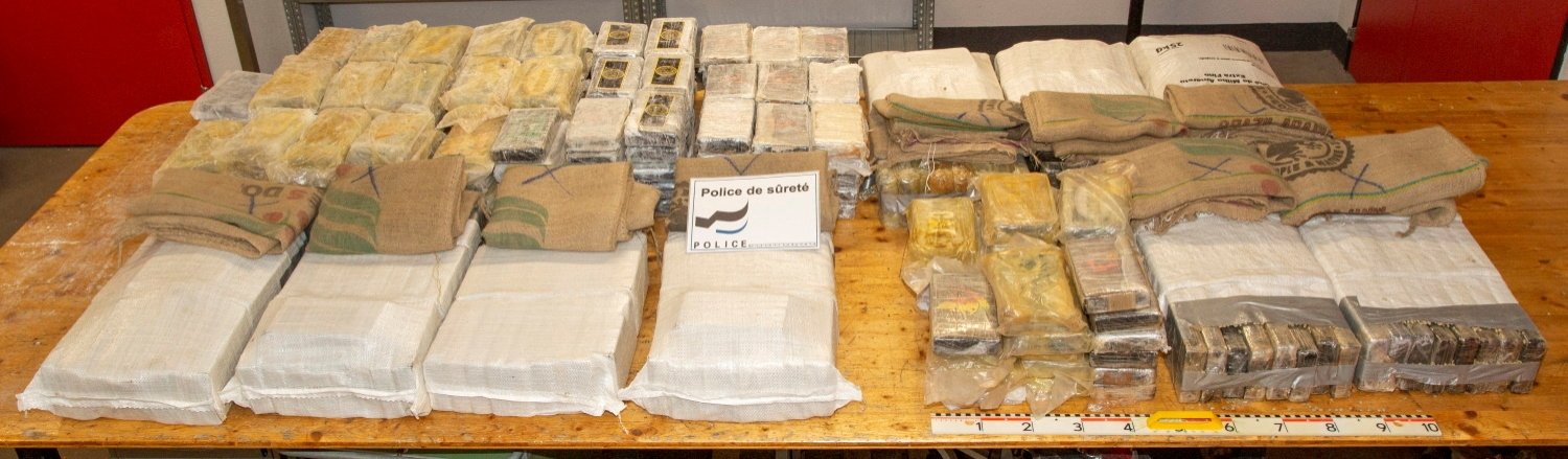 Cocaine and coffee bags seized at the Nespresso plant in Romont, Switzerland is seen in this handout picture taken at an unknown location and released May 5, 2022. (Police Cantonale Fribourg/Handout via Reuters)