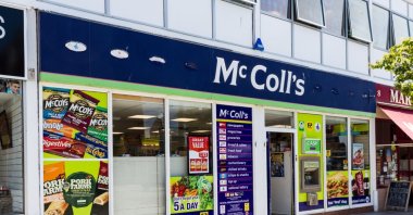 The front of a McColl's newsagent on a high street in Plymouth, Britain, July 24, 2018.