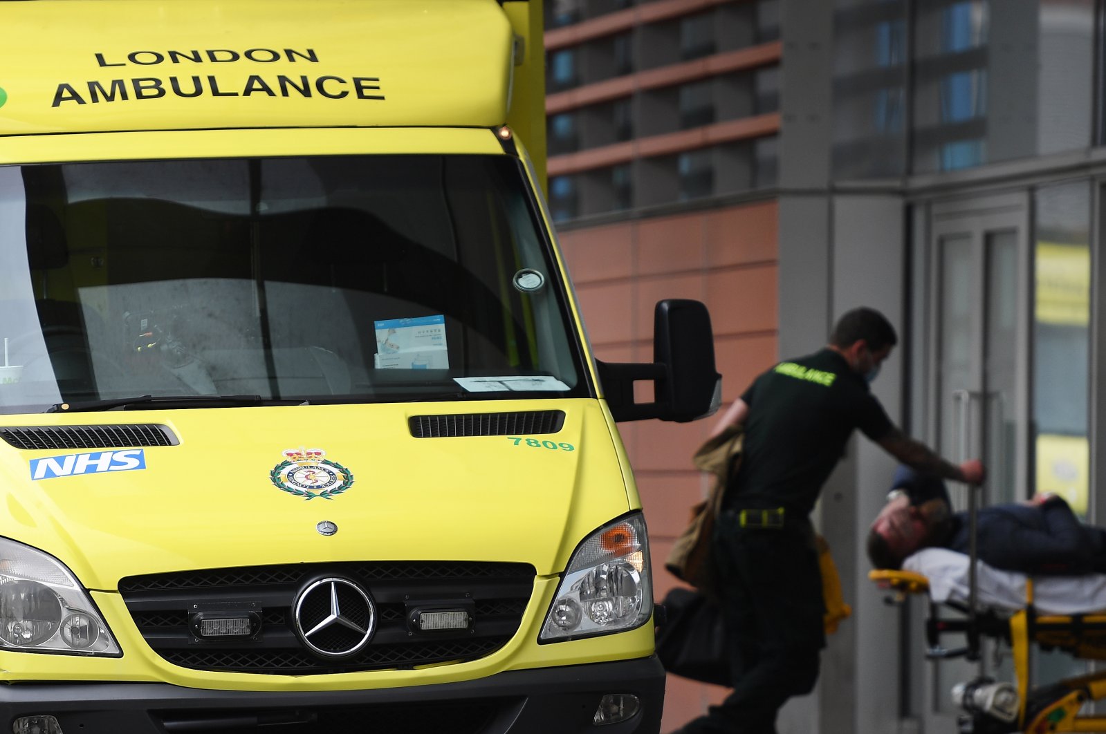 An ambulance waits outside of a hospital in London, Britain, May 2, 2022. (EPA Photo)