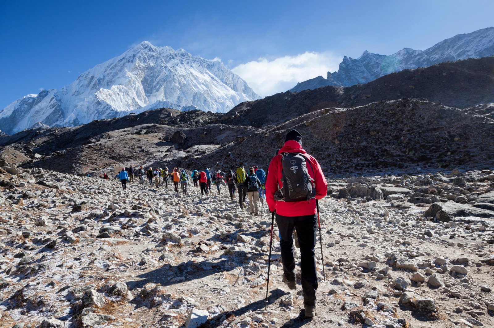 In this file photo, hopeful climbers hike toward the Mount Everest base camp, Nepal, May 11, 2017. (Alamy via Reuters)