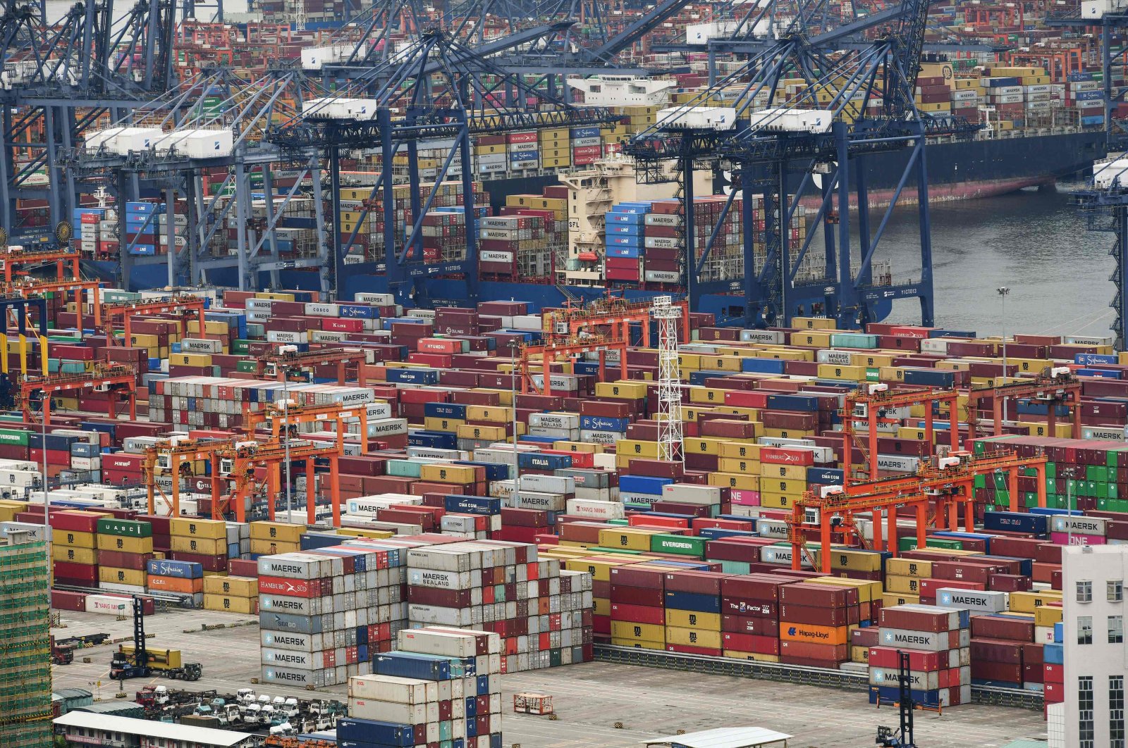 Cargo containers stacked at Yantian port in Shenzhen in southern Guangdong province, China, June 22, 2021. (AFP Photo)
