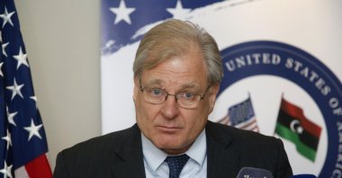 U.S. Ambassador to Libya Richard Norland gives a press conference, in Tripoli, Libya, Thursday, March 17, 2022. (AP File Photo)